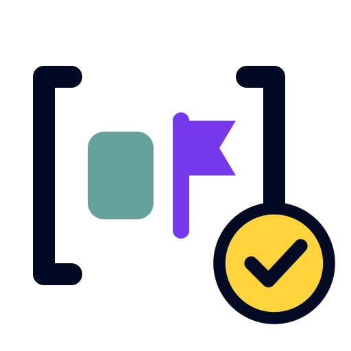 The is_annotated logo: square brackets around a teal block and a purple flag, the shape of Annotated[T, metadata], with a yellow badge carrying a tick.